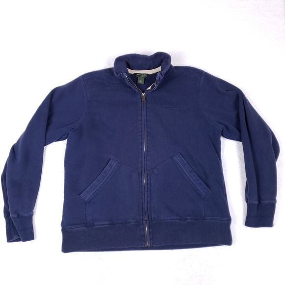 Eddie Bauer Sherpa Lined Full Zip Jacket XXL Navy Blue Fleece Outdoor - Picture 1 of 10